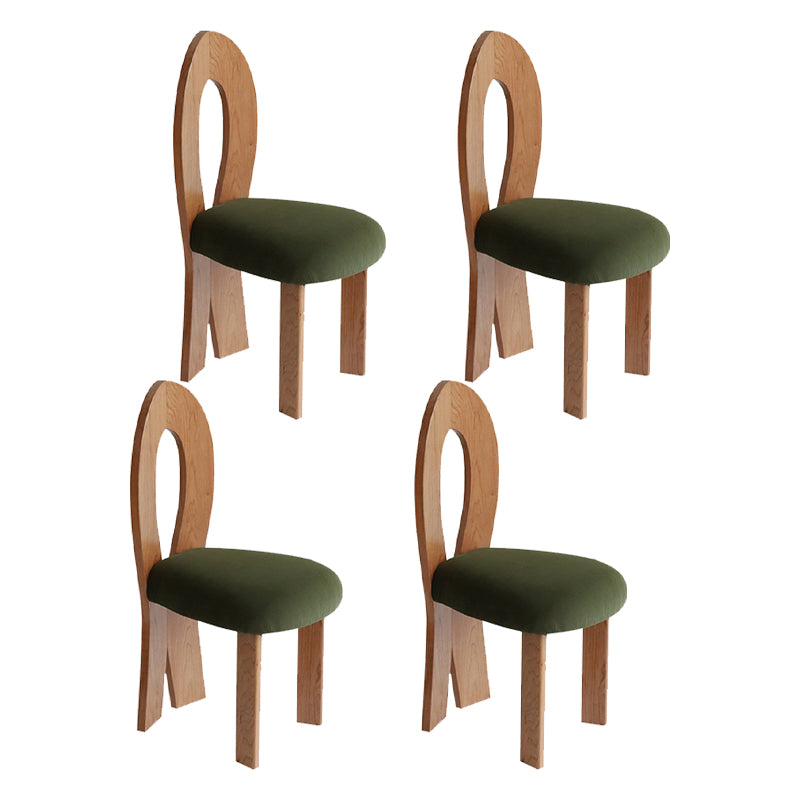 Modern Dining Room Open Back Solid Wood Upholstered Dining Chair