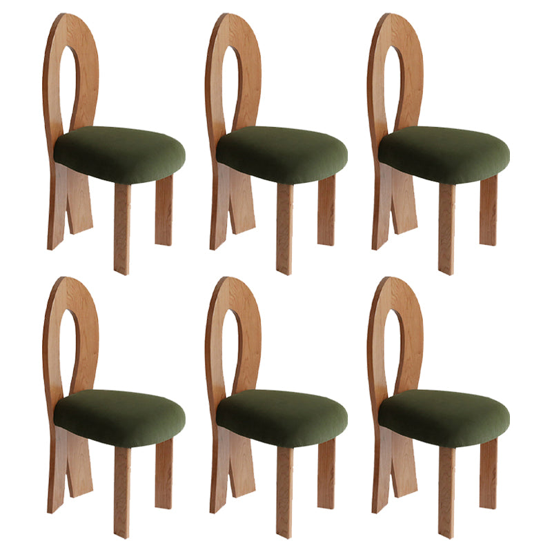 Modern Dining Room Open Back Solid Wood Upholstered Dining Chair