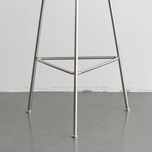 Contemporary Armless Round Backless Bar Stool with Metal Base