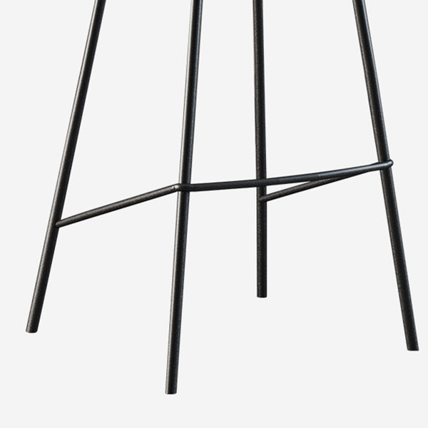 Contemporary Faux Leather Bucket Bar Stools with Black Metal Base