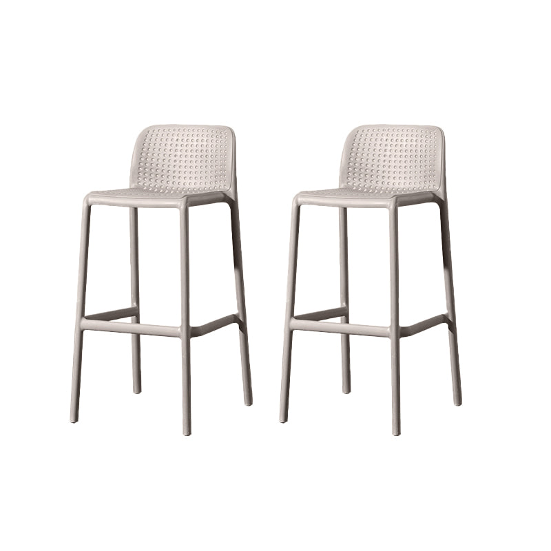 Contemporary Low Back Plastic Armless Bar Stool with Footrest