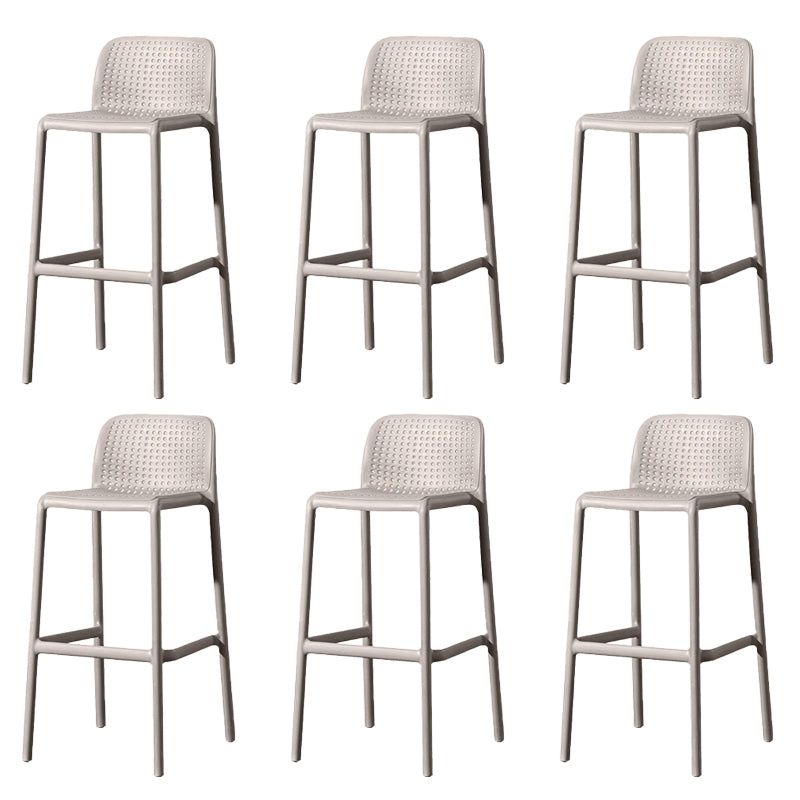 Contemporary Low Back Plastic Armless Bar Stool with Footrest