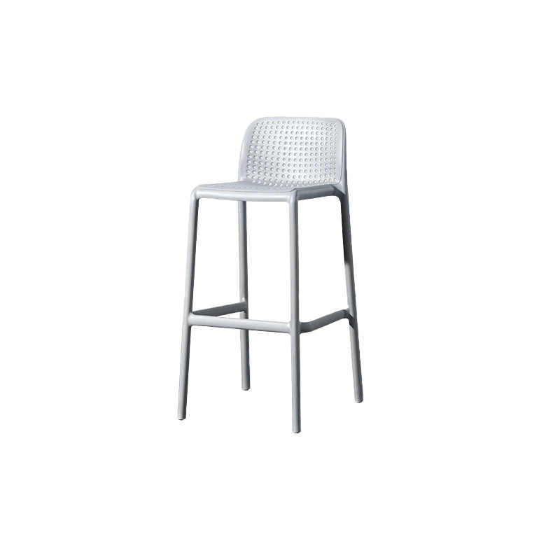 Contemporary Low Back Plastic Armless Bar Stool with Footrest
