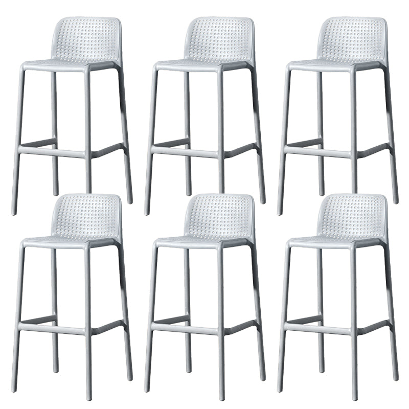 Contemporary Low Back Plastic Armless Bar Stool with Footrest