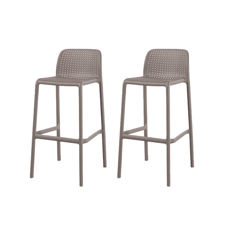 Contemporary Low Back Plastic Armless Bar Stool with Footrest