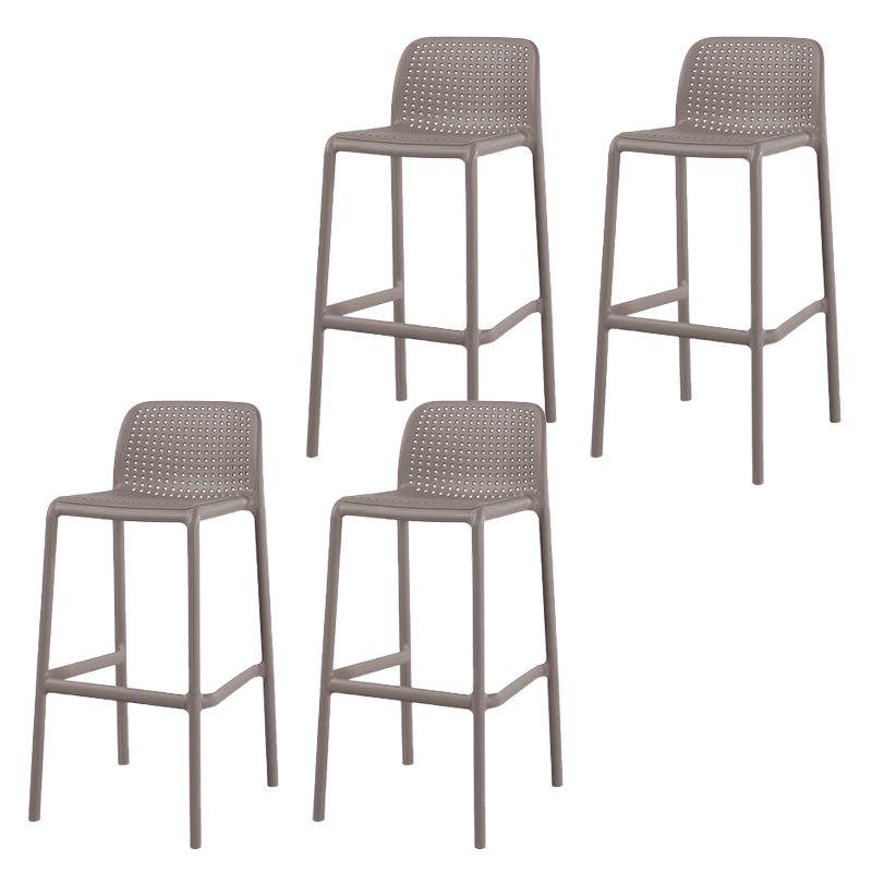 Contemporary Low Back Plastic Armless Bar Stool with Footrest