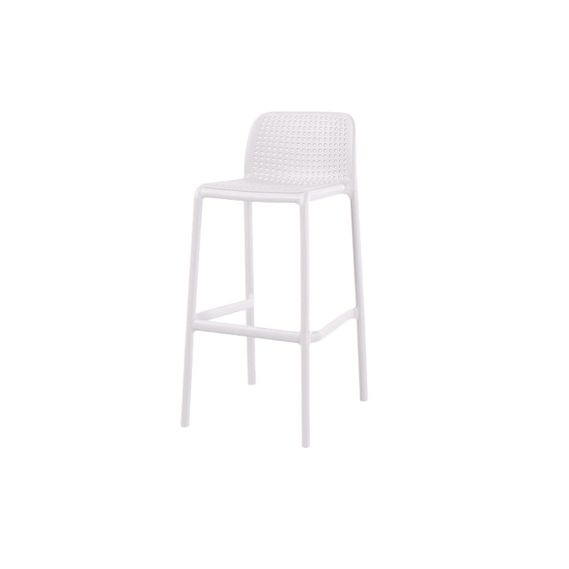 Contemporary Low Back Plastic Armless Bar Stool with Footrest