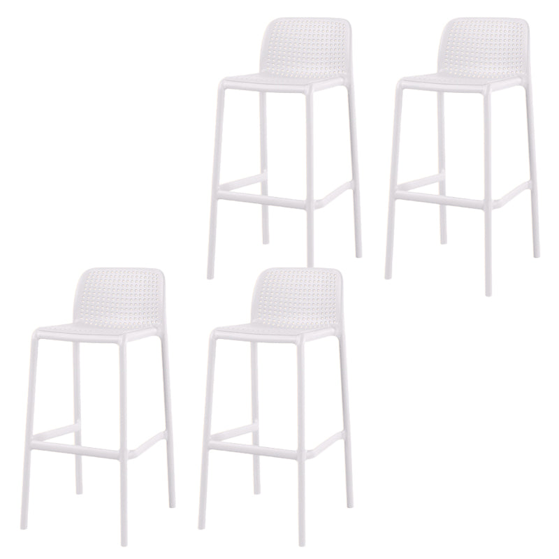 Contemporary Low Back Plastic Armless Bar Stool with Footrest