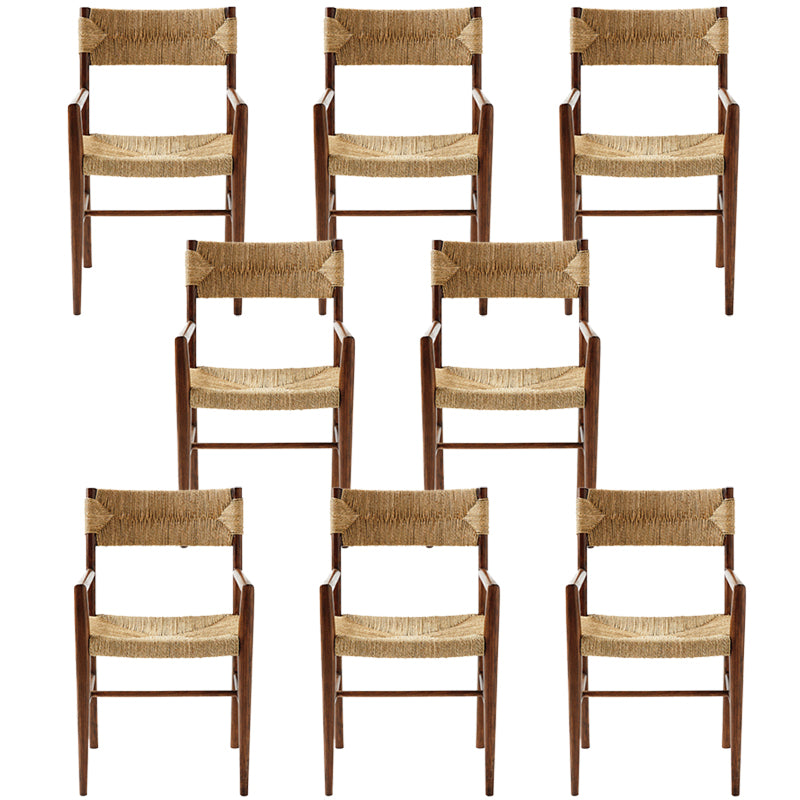 Contemporary Low Back Armless Bar Stool with Ash Solid Wood Base