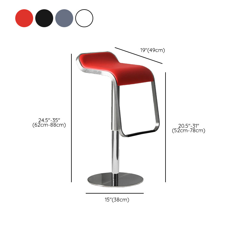 Modern Style Adjustable Backrest Counter Stool with Leather Cushion