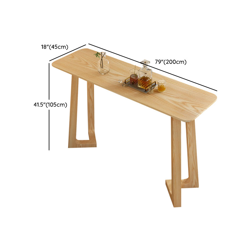 1/3/5 Pieces Modern Rectangle Solid Wood Counter Table with High Stools