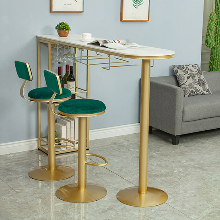 2/3 Pieces Oval Glam Bar Stool and Table Set for Dining Room
