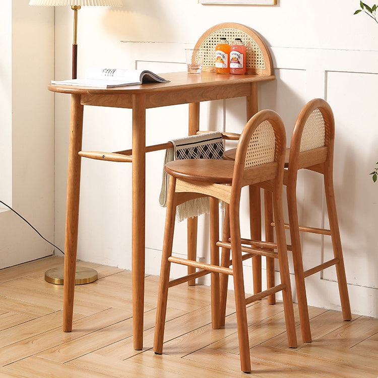 1/2/3 Pieces Modern Rectangle Cherry Wood Counter Table with High Stools