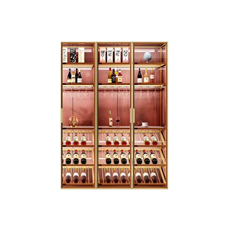 Modern Freestanding Metal Stackable Wine Holder Rack with Storage Shelves