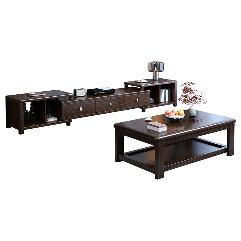 16"H Mid-Century Modern Coffee Cocktail Table with Storage Shelf