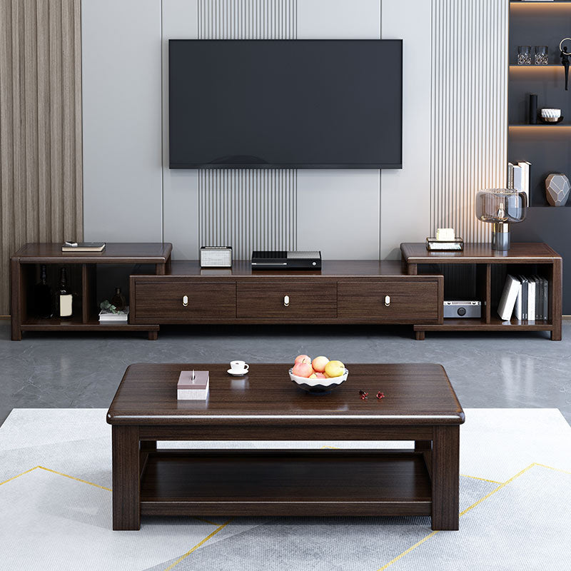 16"H Mid-Century Modern Coffee Cocktail Table with Storage Shelf
