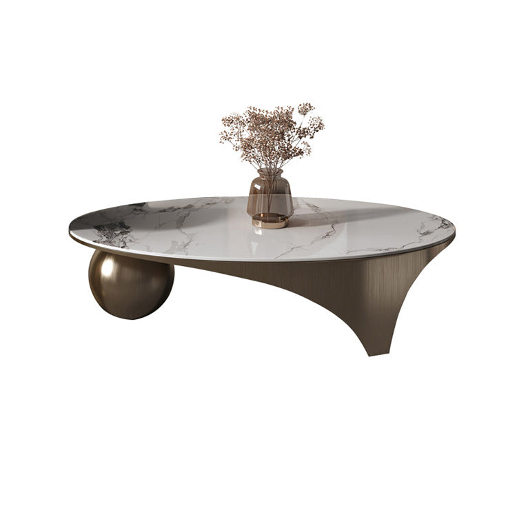 27" Wide White Contemporary Slate Gloss Finish Coffee Cocktail Table