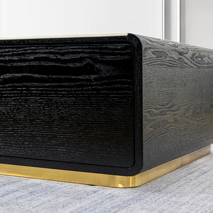 White Block Slate Rectangular Coffee Cocktail Table with Storage