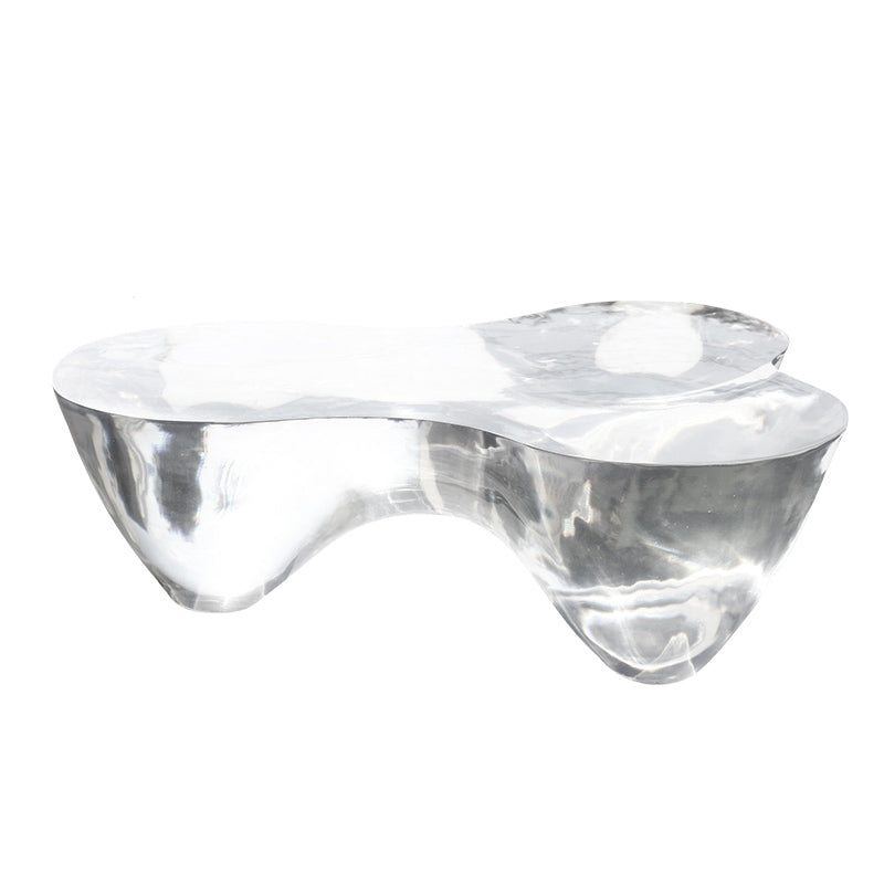 3 Legs Clear Contemporary Acrylic Single Coffee Cocktail Table