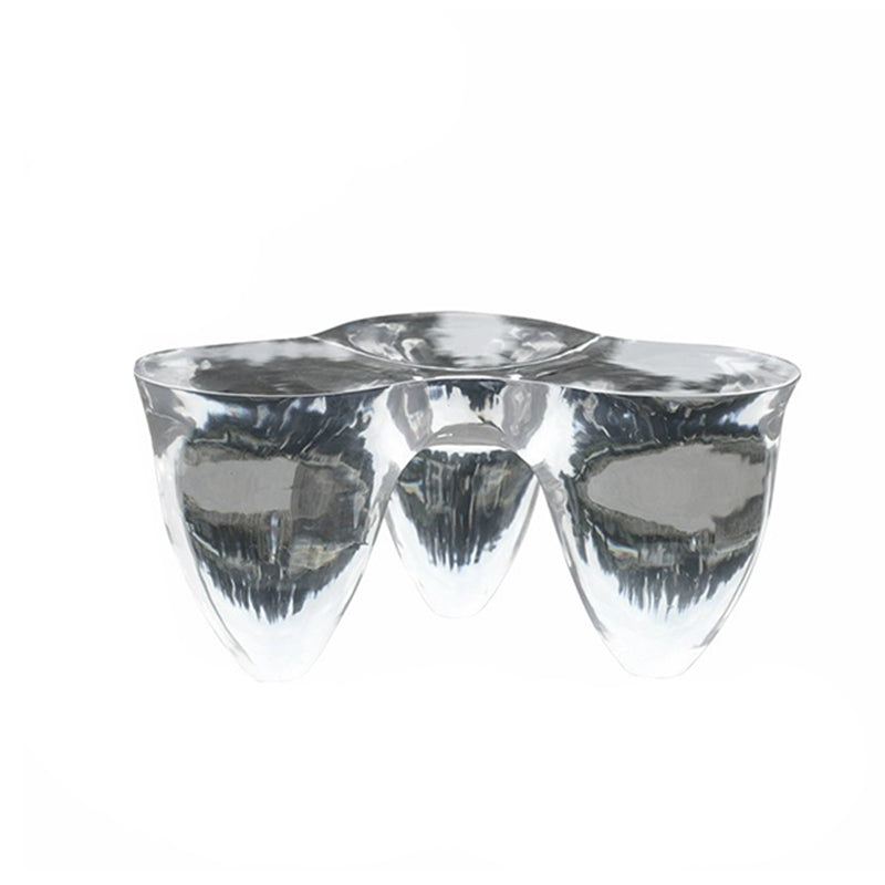 3 Legs Clear Contemporary Acrylic Single Coffee Cocktail Table