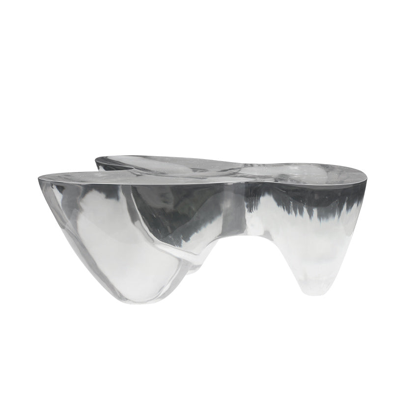 3 Legs Clear Contemporary Acrylic Single Coffee Cocktail Table