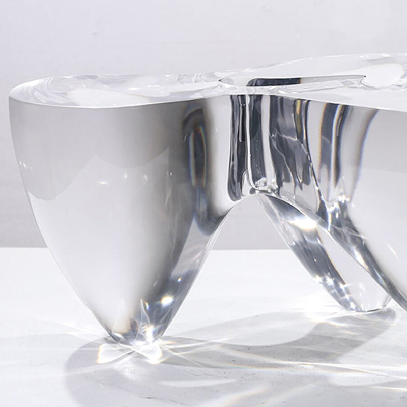3 Legs Clear Contemporary Acrylic Single Coffee Cocktail Table
