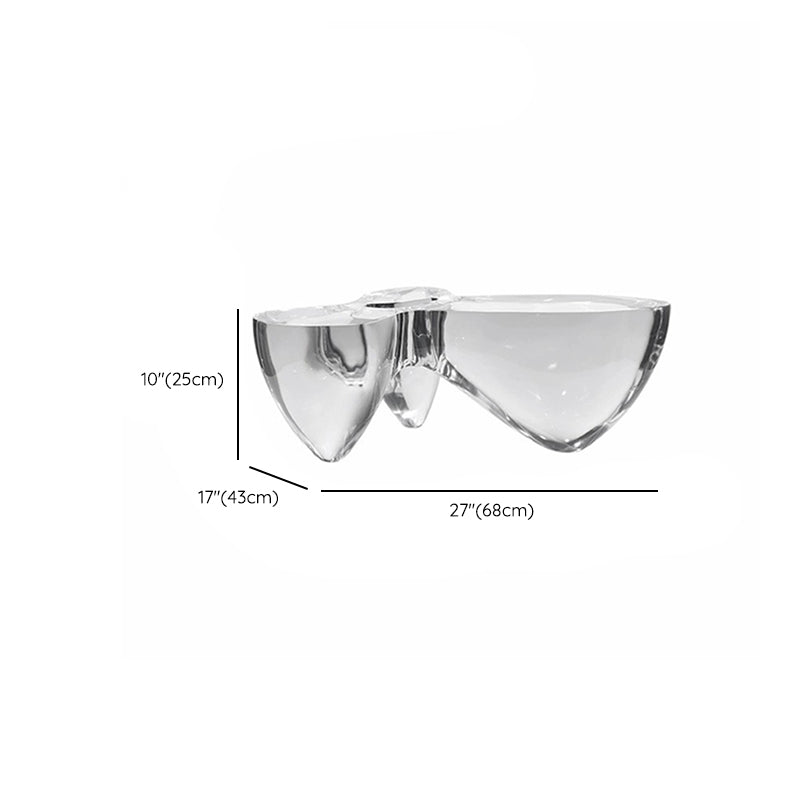 3 Legs Clear Contemporary Acrylic Single Coffee Cocktail Table
