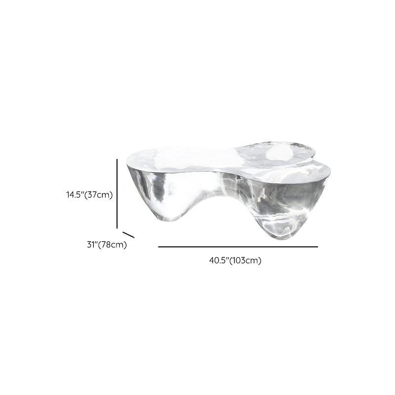 3 Legs Clear Contemporary Acrylic Single Coffee Cocktail Table