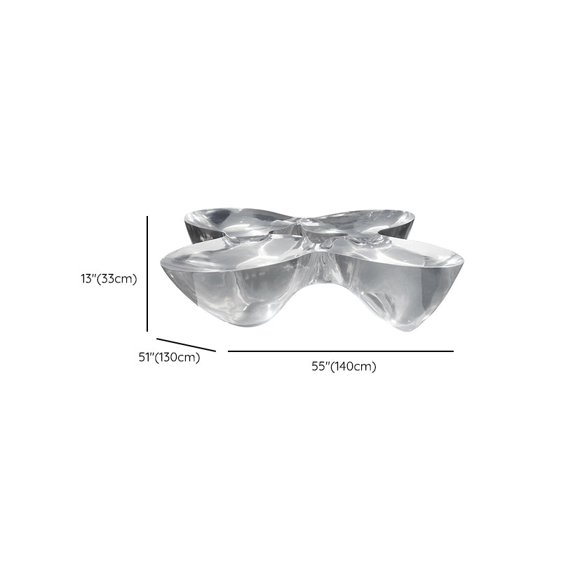 3 Legs Clear Contemporary Acrylic Single Coffee Cocktail Table