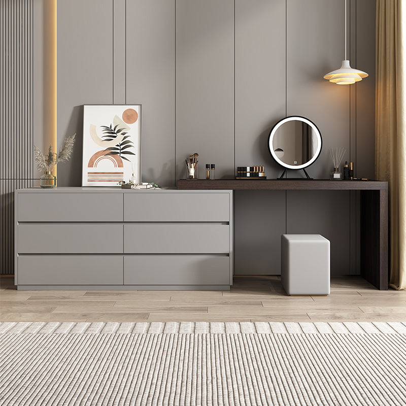 3-Piece Wood Standing Modern Vanity Dressing Table Set with Drawers