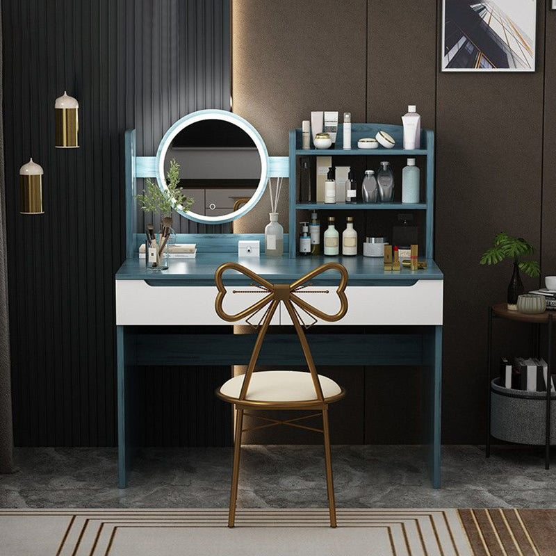 Wooden Modern with Drawer Bedroom Lighted Mirror Make-up Vanity