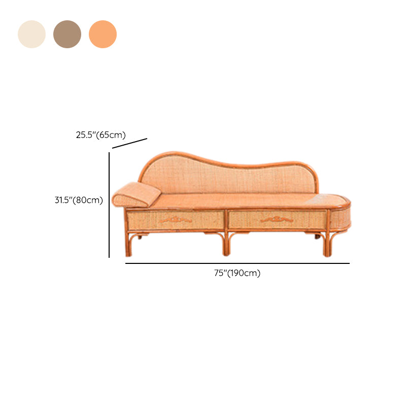 33" H Rattan Accent Chaise Lounge Chair/TV Chair with Pillow