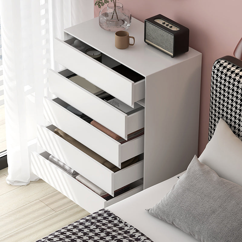 Modern Vertical Wood Storage Chest with Soft-Close Drawers for Home