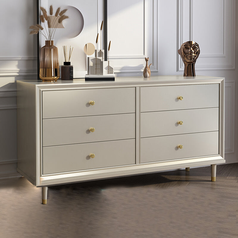 Glam Champagne Color Storage Chest with Soft-Close Drawers for Home