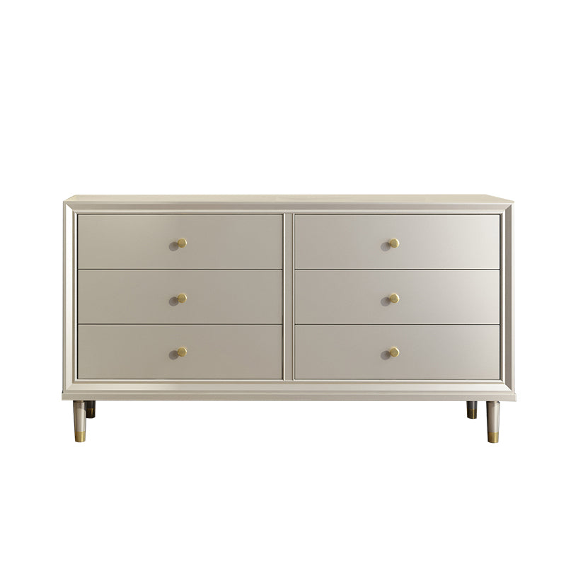 Glam Champagne Color Storage Chest with Soft-Close Drawers for Home