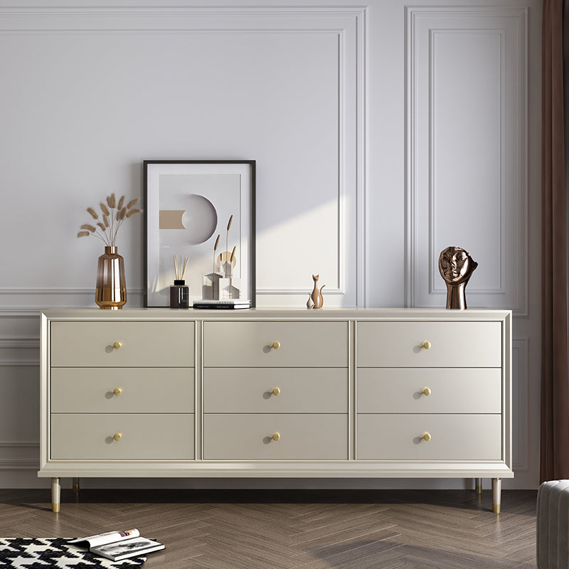 Glam Champagne Color Storage Chest with Soft-Close Drawers for Home