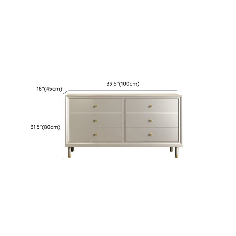 Glam Champagne Color Storage Chest with Soft-Close Drawers for Home