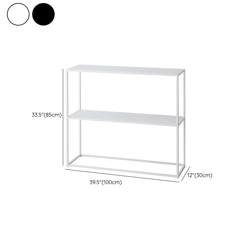 Contemporary Iron Console Accent Table with Shelves for Hall