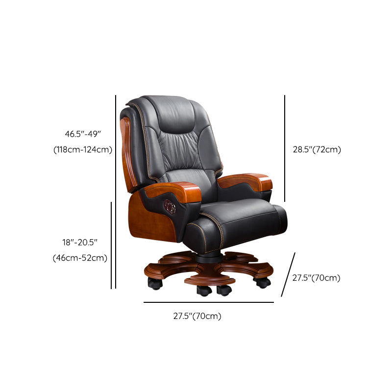 Modern Office Chair Leather Tilt Mechanism No Distressing Ergonomic Slide Chair