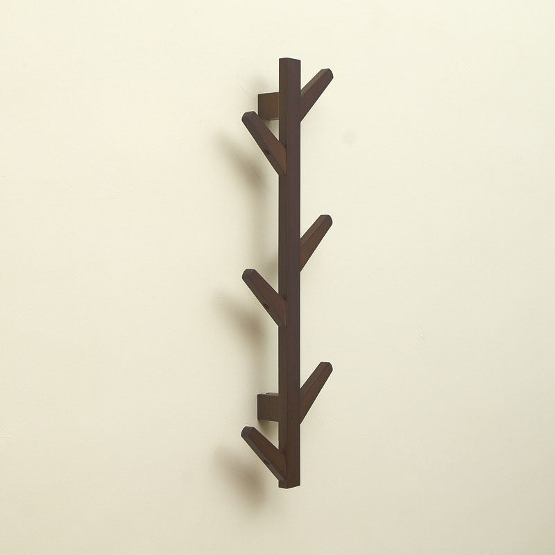 Wall Mounted Coat Hanger Modern Simple Wooden Coat Hanger with Hooks