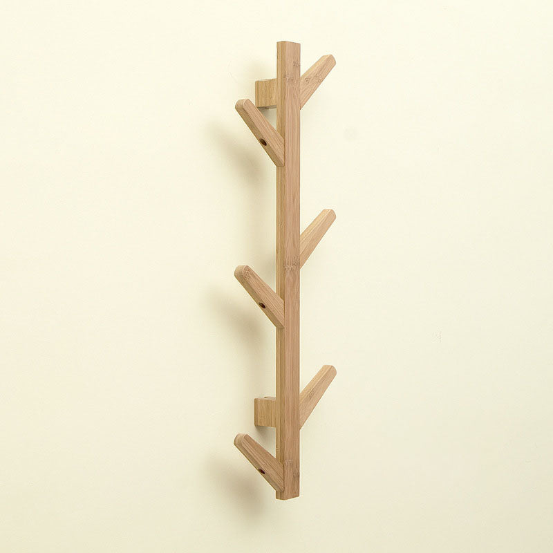 Wall Mounted Coat Hanger Modern Simple Wooden Coat Hanger with Hooks