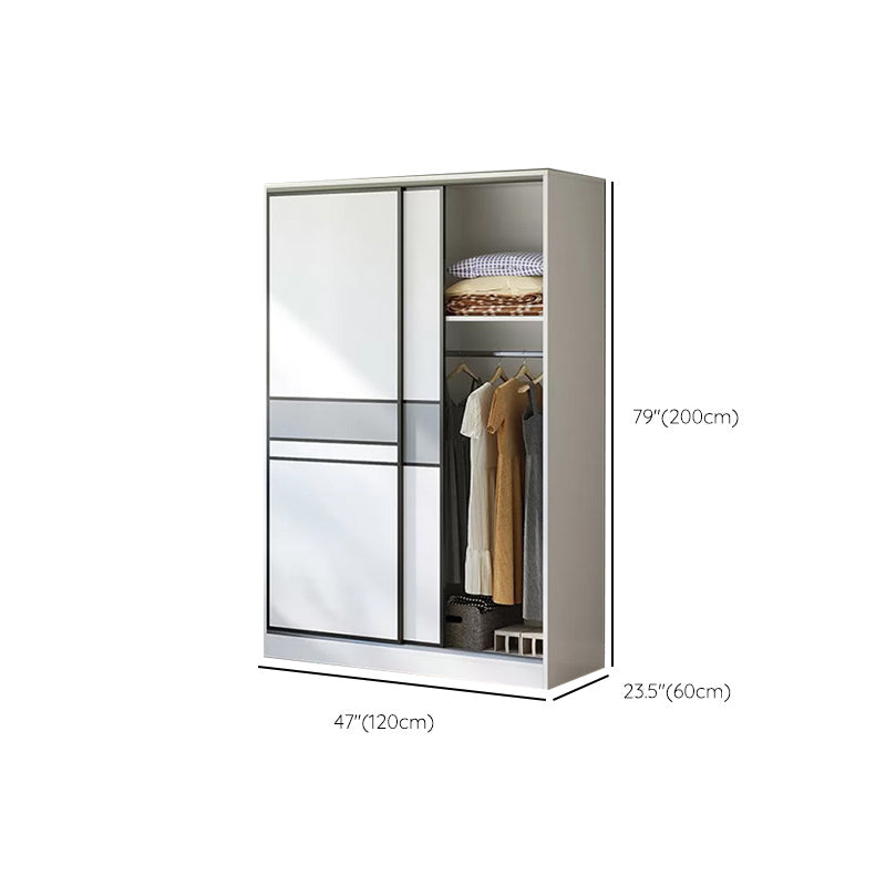 Sliding Wardrobe Armoire with Shelves Engineered Wood Wardrobe Cabinet