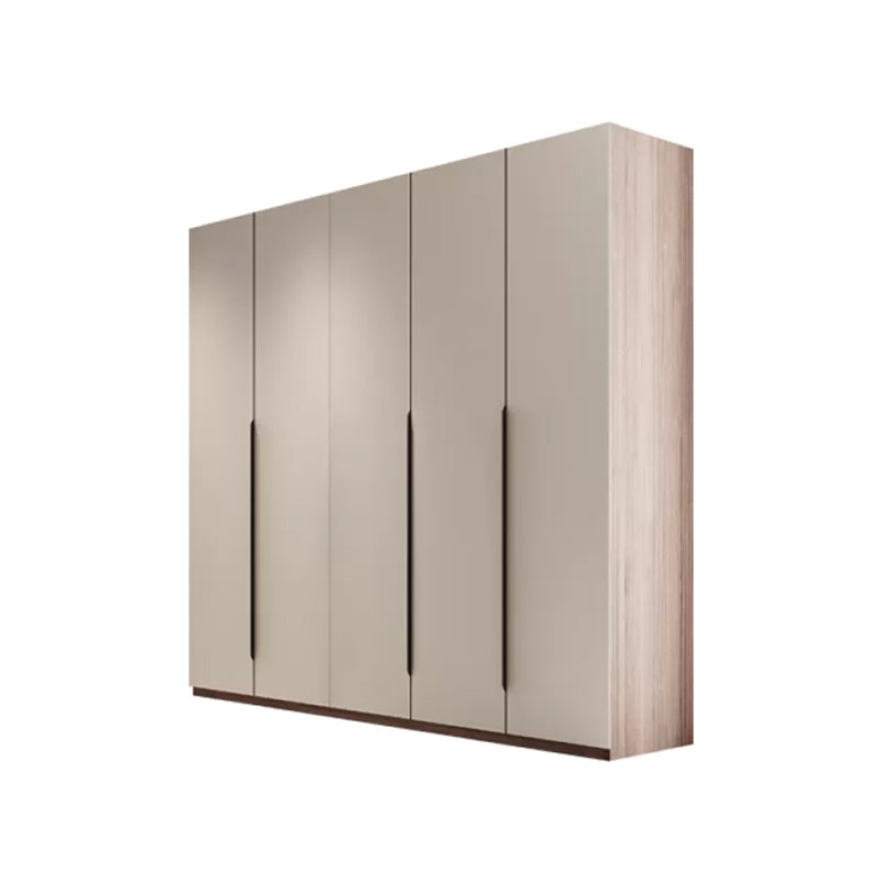 Hinged Storage Cabinet Modern Wardrobe Armoire with Garment Rod