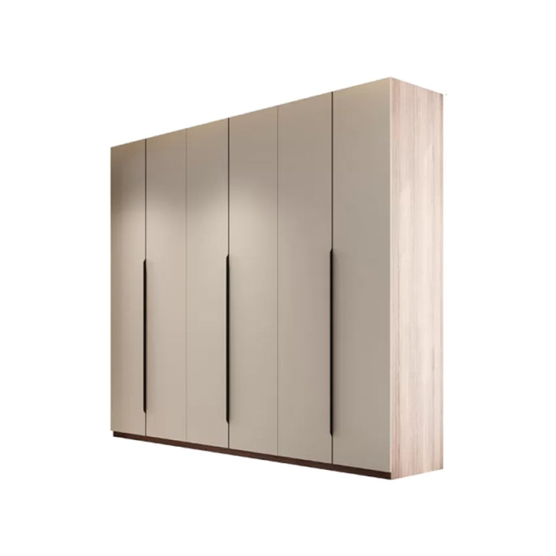 Hinged Storage Cabinet Modern Wardrobe Armoire with Garment Rod