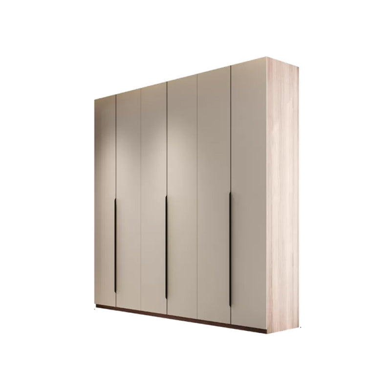 Hinged Storage Cabinet Modern Wardrobe Armoire with Garment Rod