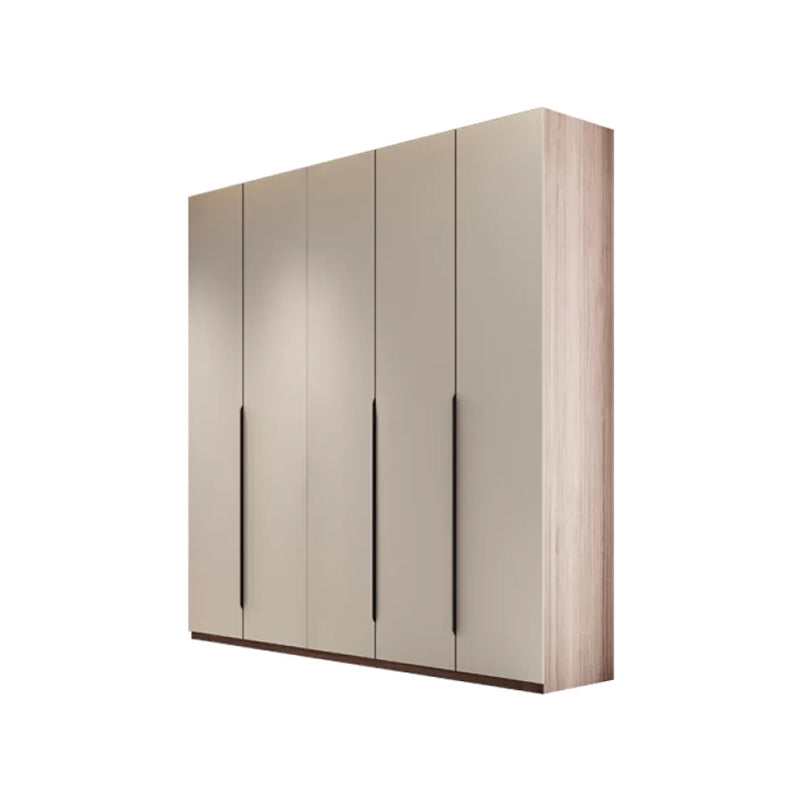 Hinged Storage Cabinet Modern Wardrobe Armoire with Garment Rod