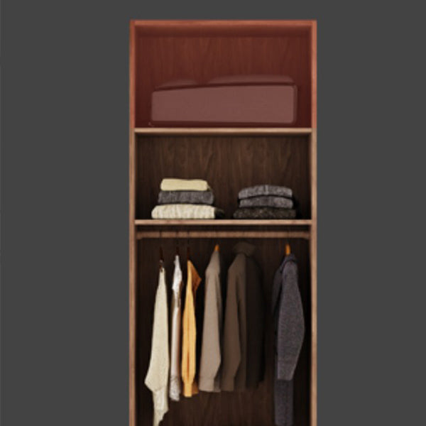Hinged Storage Cabinet Modern Wardrobe Armoire with Garment Rod