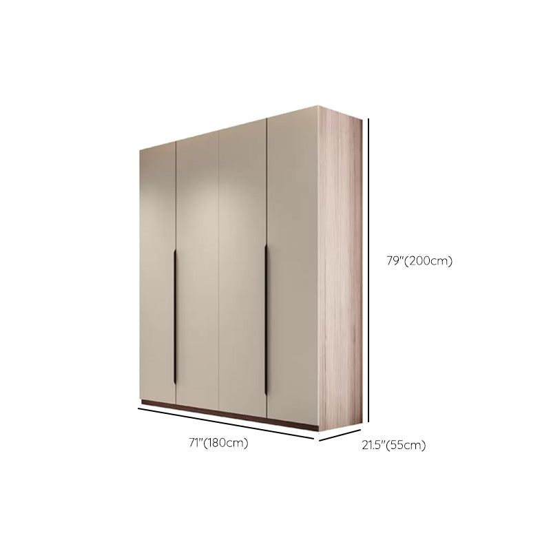 Hinged Storage Cabinet Modern Wardrobe Armoire with Garment Rod