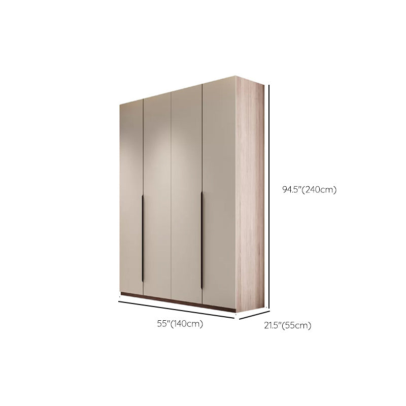 Hinged Storage Cabinet Modern Wardrobe Armoire with Garment Rod