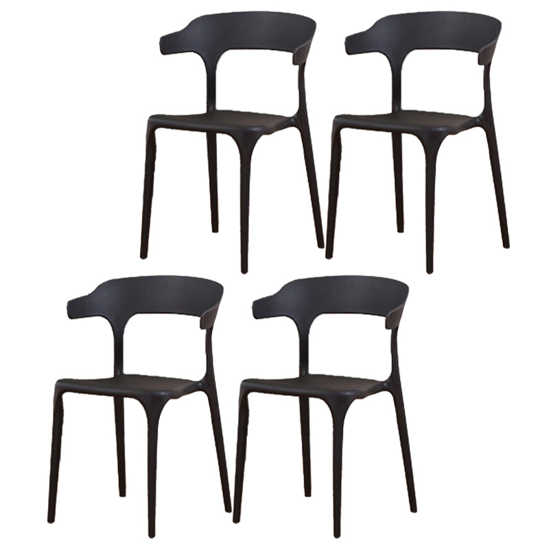 Modern Style Arm Chair Plastic Open Back Dining Room Chair for Kitchen